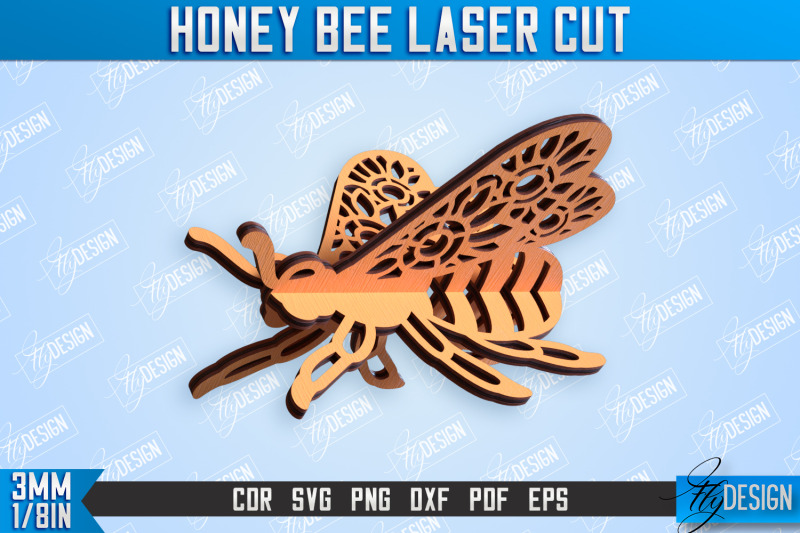 honey-bee-laser-cut-bundle-summer-design-decorative-bee-cnc-file