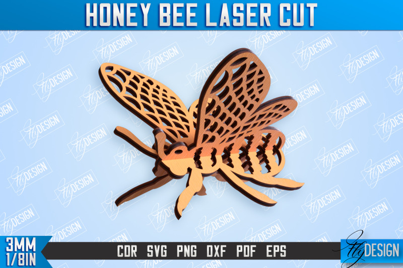 honey-bee-laser-cut-bundle-summer-design-decorative-bee-cnc-file