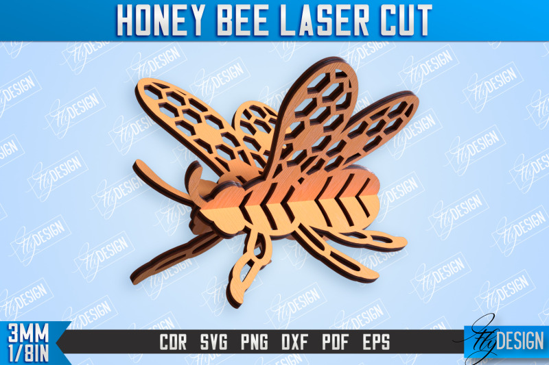 honey-bee-laser-cut-bundle-summer-design-decorative-bee-cnc-file