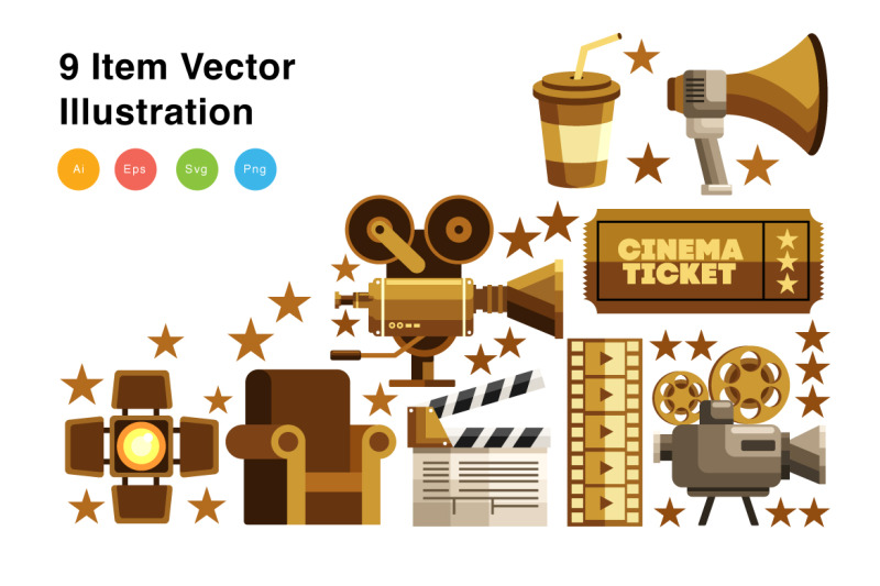 cinema-elements-vector-illustration