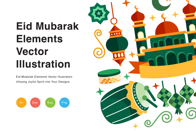 eid-mubarak-elements-vector-illustration