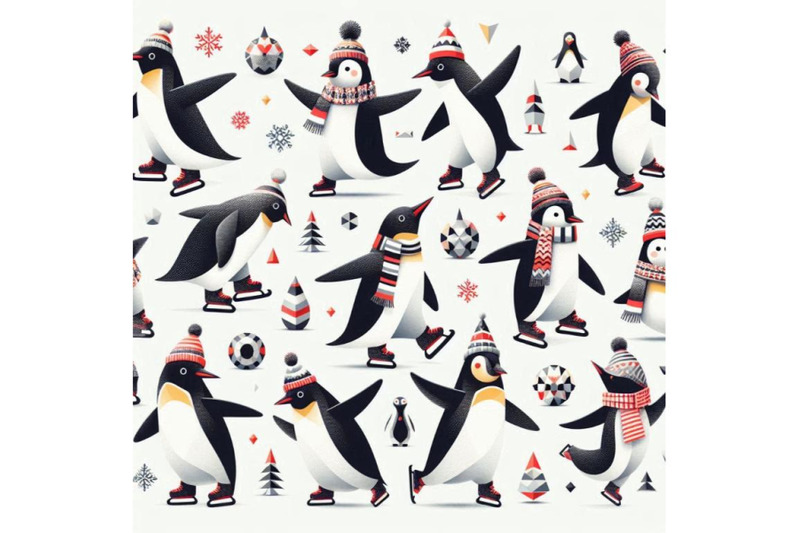 penguins-ice-skating