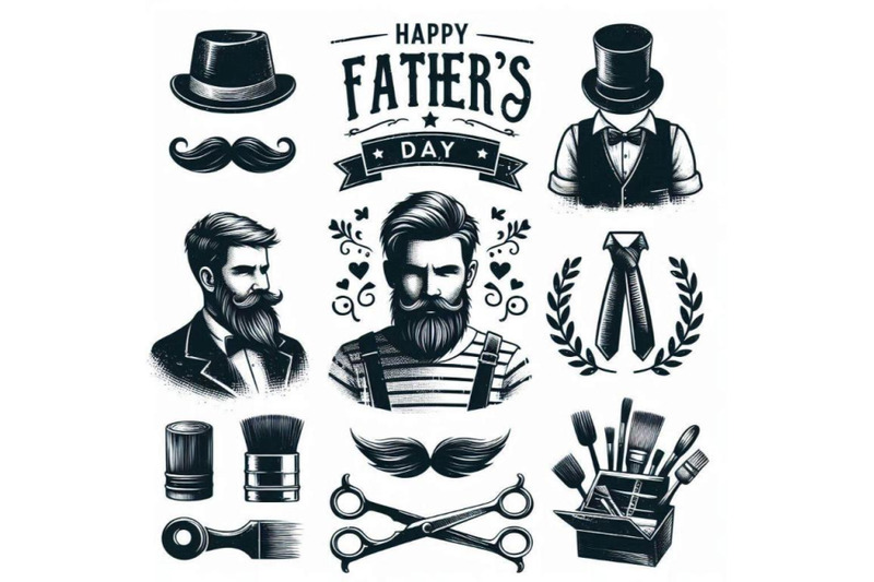 happy-father-s-day-design-collection-set-of-blac