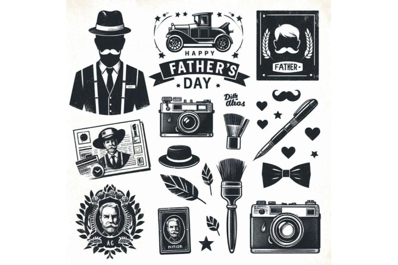 happy-father-s-day-design-collection-set-of-blac