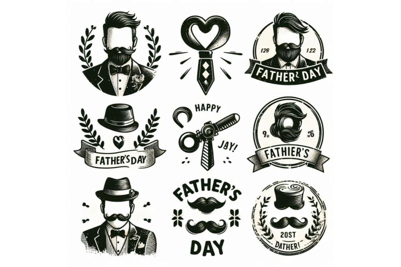 happy-father-s-day-design-collection-set-of-blac