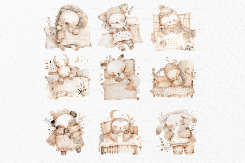 sleeping-clipart-woodland-animals-png