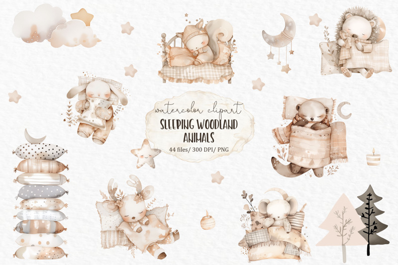 sleeping-clipart-woodland-animals-png