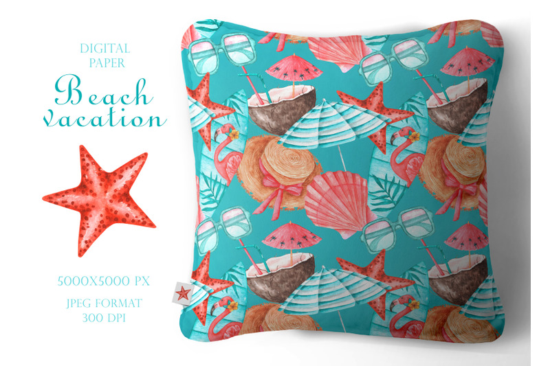 beach-vacation-watercolor-seamless-pattern-sea-ocean-summer-travel