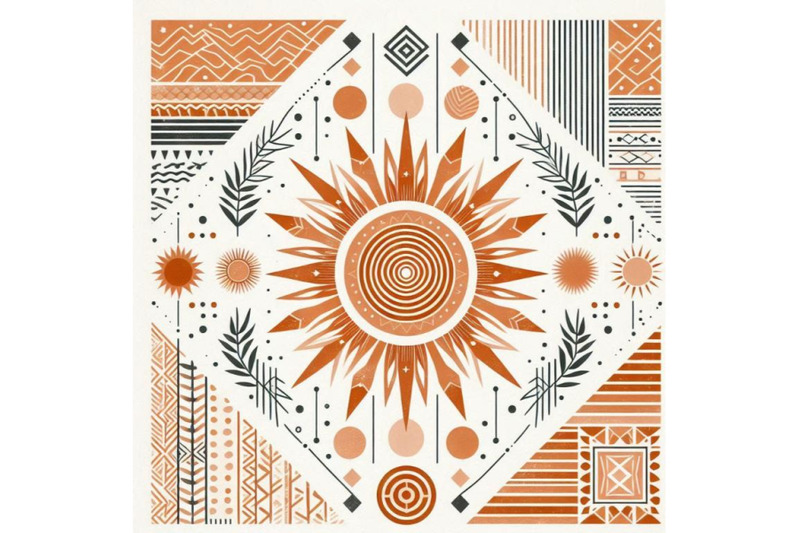 orange-sun-print-boho-minimalist-printa