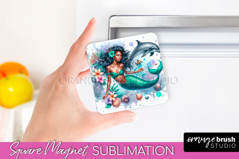 watercolor-mermaid-magnet-sublimation-summer-magnet-design