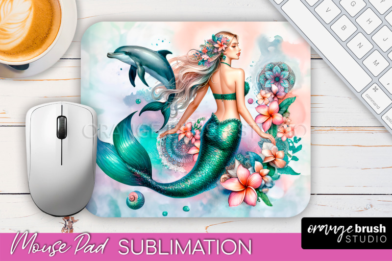 mermaid-mouse-pad-watercolor-mermaid-sublimation-mousepad