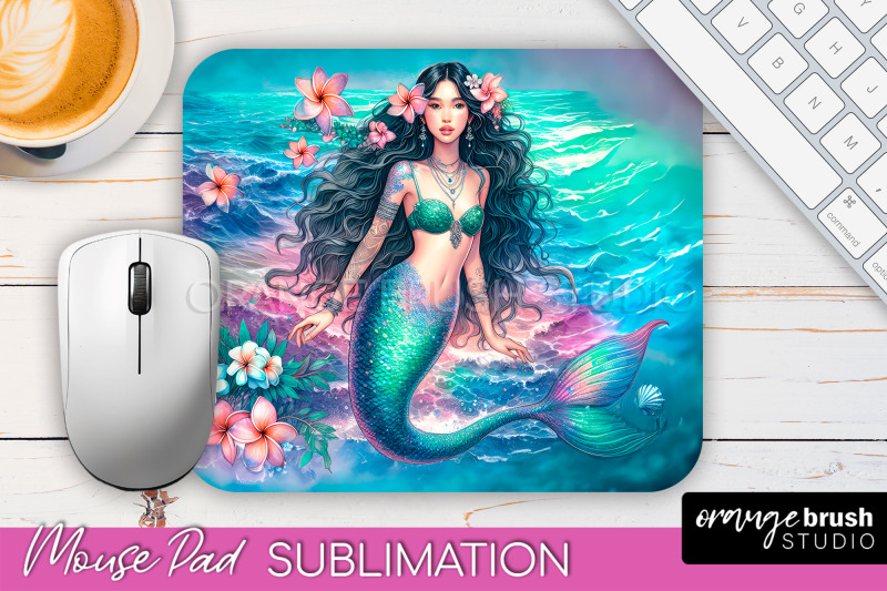 mermaid-mouse-pad-watercolor-mermaid-sublimation-mousepad