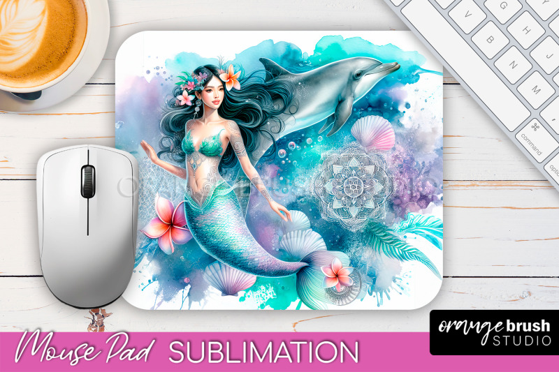 mermaid-mouse-pad-watercolor-mermaid-sublimation-mousepad