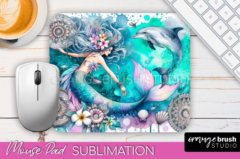 mermaid-mouse-pad-watercolor-mermaid-sublimation-mousepad