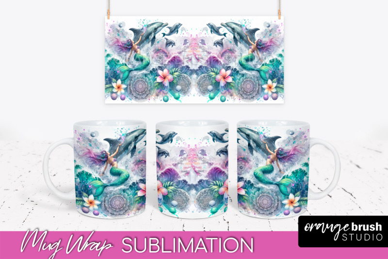 mermaid-mug-wrap-watercolor-mermaid-mug-sublimation-design