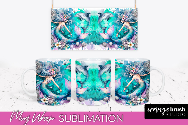 mermaid-mug-wrap-watercolor-mermaid-mug-sublimation-design