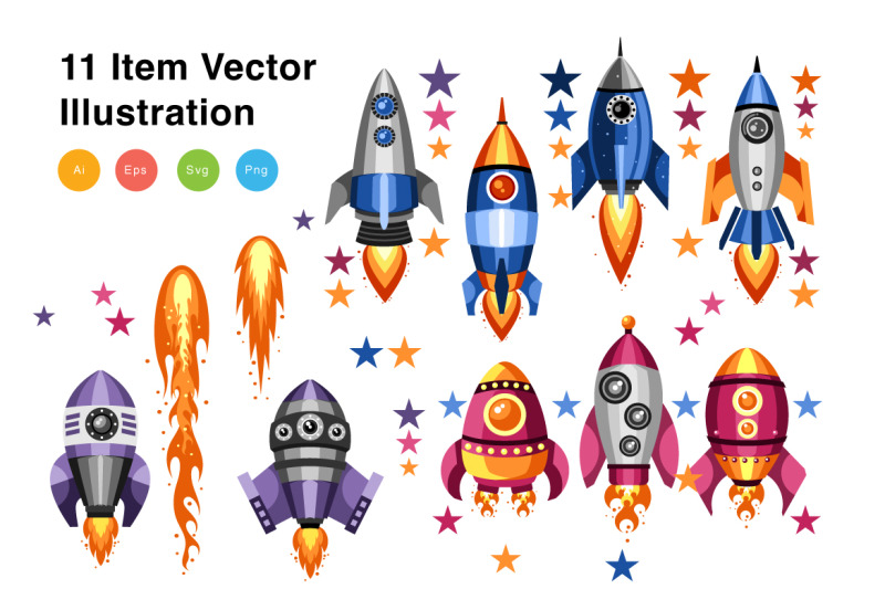 rocket-elements-vector-illustration