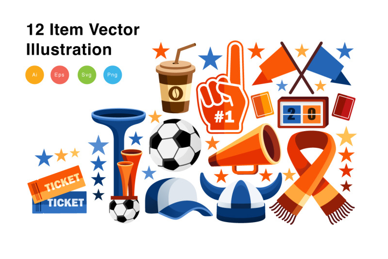 soccer-fan-elements-vector-illustration