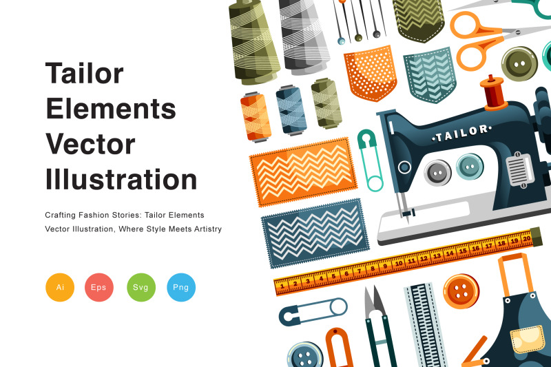 tailor-elements-vector-illustration