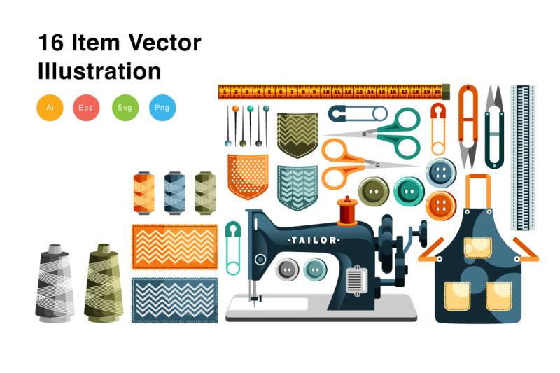 tailor-elements-vector-illustration