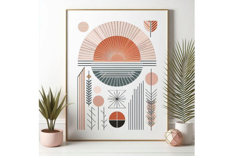 mid-century-sunset-print-boho-minimalis