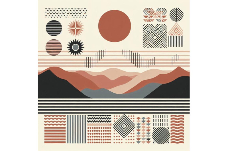 mid-century-sunset-print-boho-minimalis