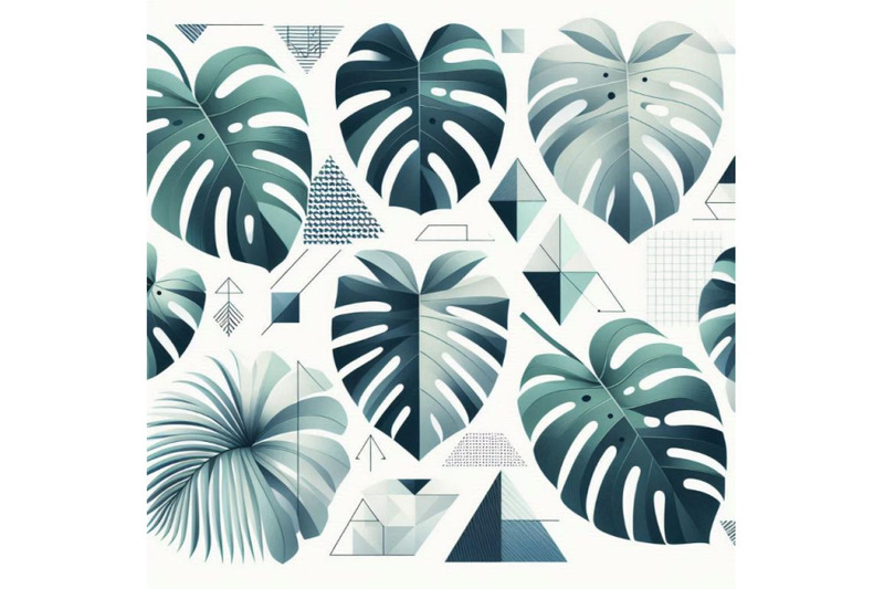 tropical-monstera-leaves-in-a-minimalist