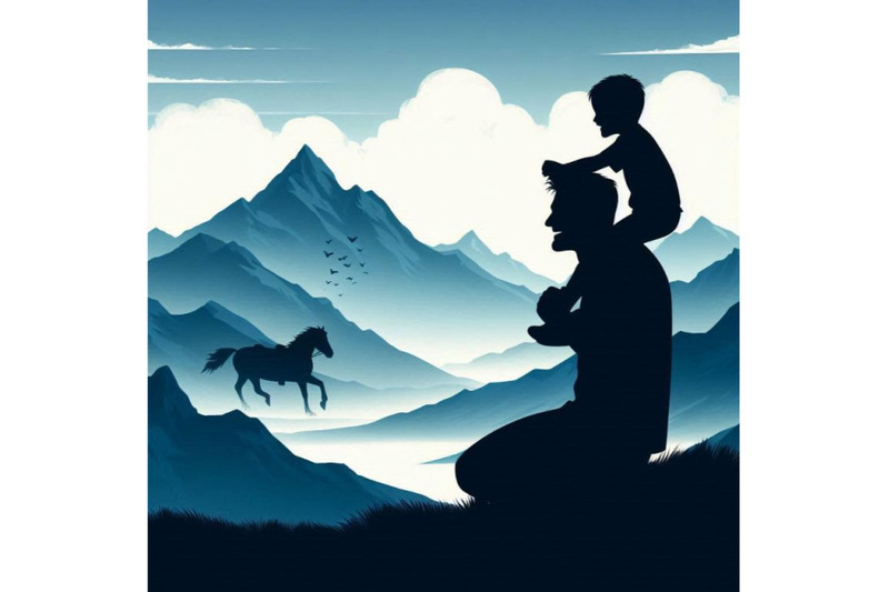 happy-father-day-with-silhouette-son