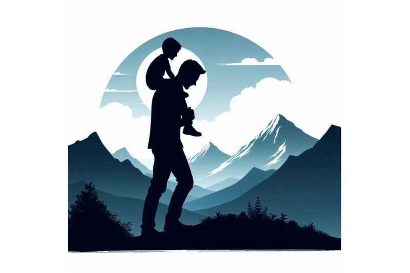 happy-father-day-with-silhouette-son