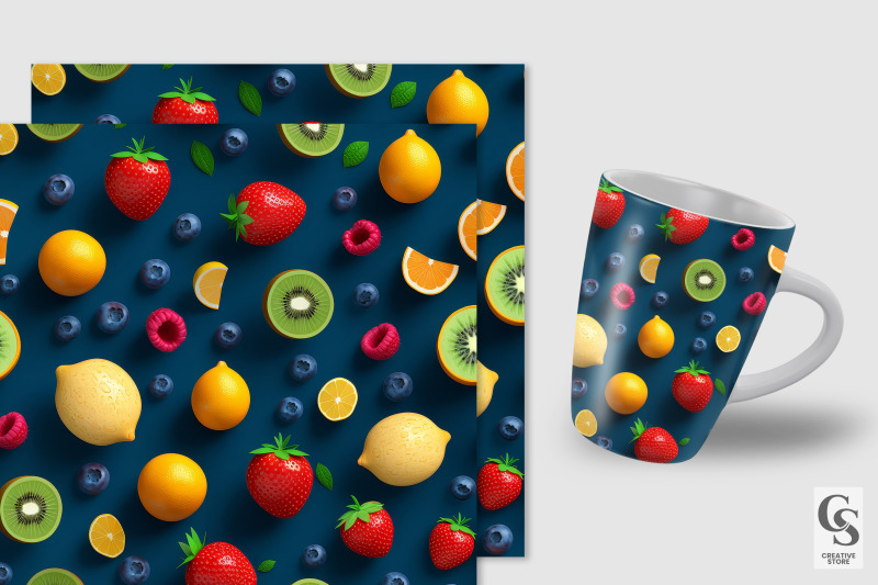 summer-3d-fruits-seamless-patterns