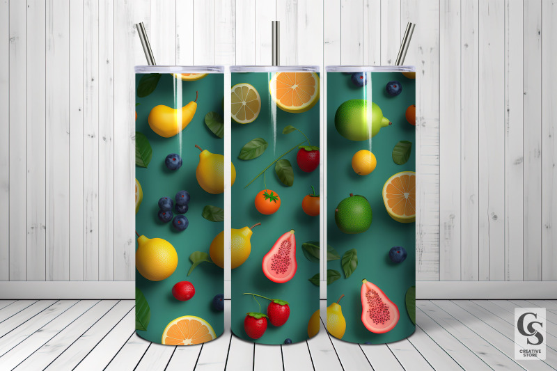 summer-3d-fruits-seamless-patterns