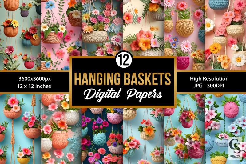 hanging-floral-baskets-digital-papers