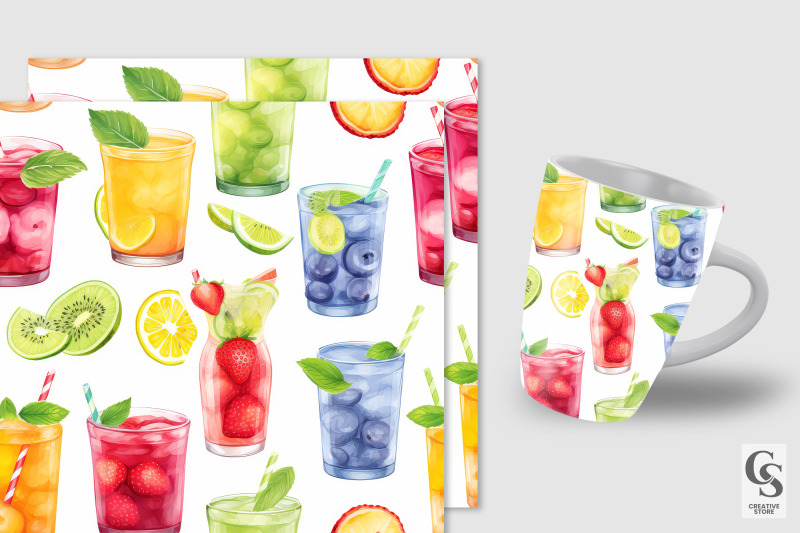 watercolor-summer-cocktails-digital-papers