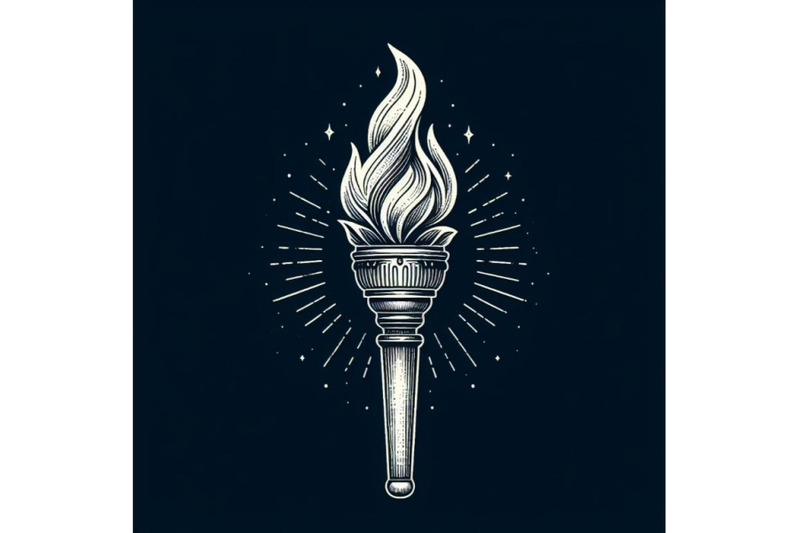 torch-with-flames-on-black-background