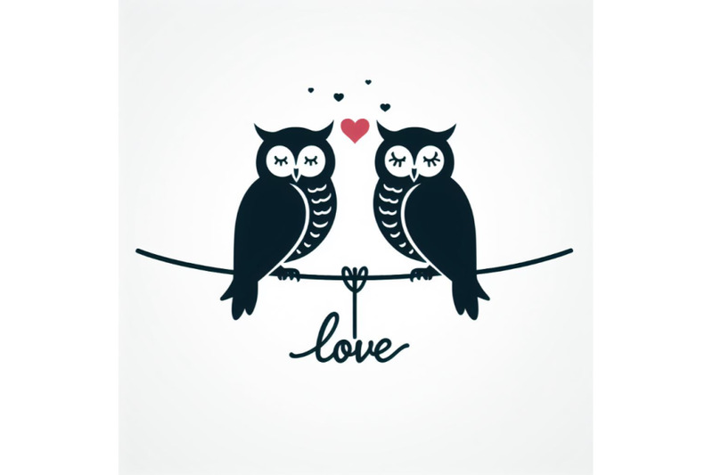 two-owls-silhouettes-on-wire-in-love