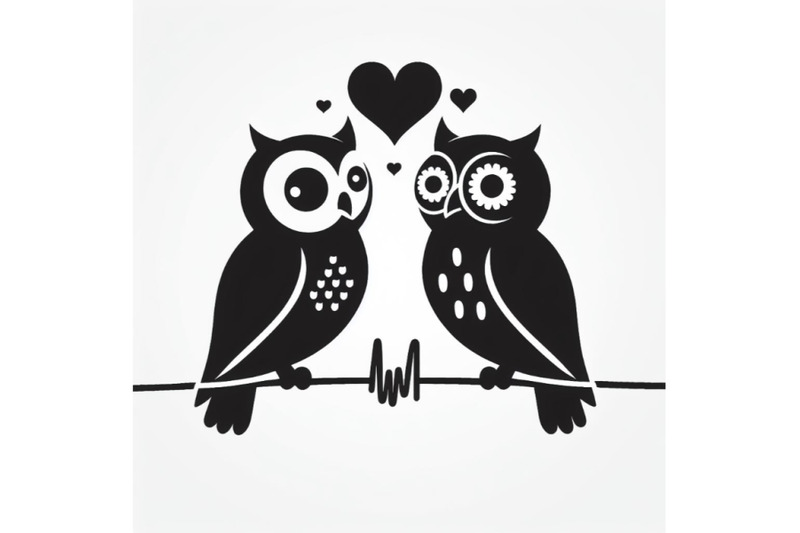 two-owls-silhouettes-on-wire-in-love