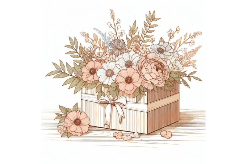 watercolor-flowers-wooden-box