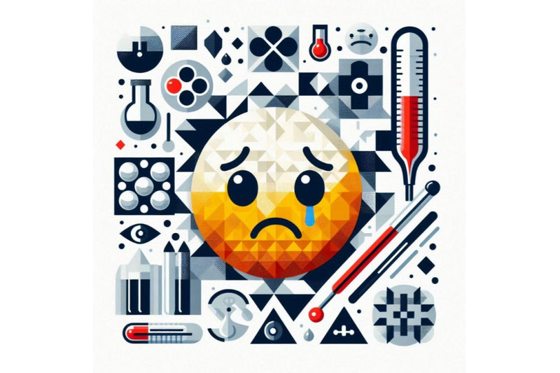 a-sick-emoticon-with-a-thermometer