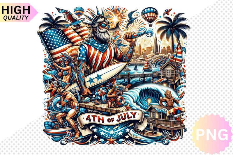 4th-of-july-surf-club-clipart-bundle