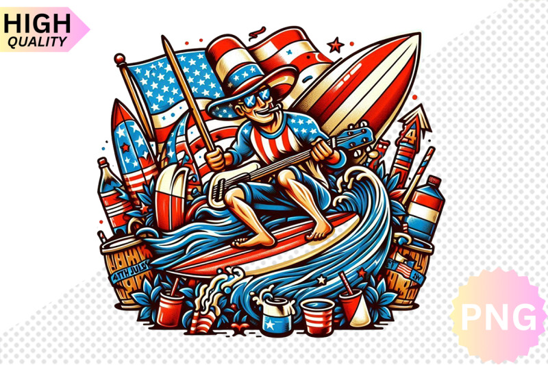 4th-of-july-surf-club-clipart-bundle