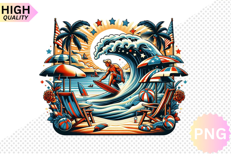 4th-of-july-surf-club-clipart-bundle