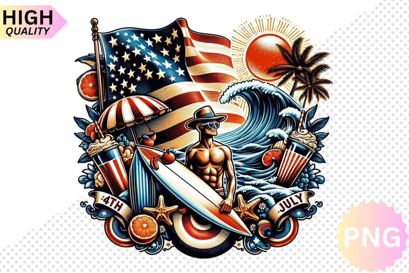 4th-of-july-surf-club-clipart-bundle