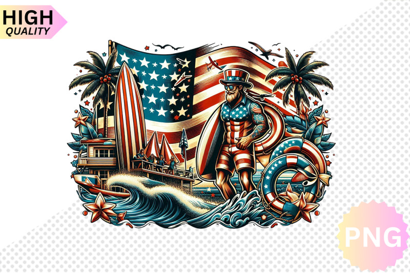 4th-of-july-surf-club-clipart-bundle