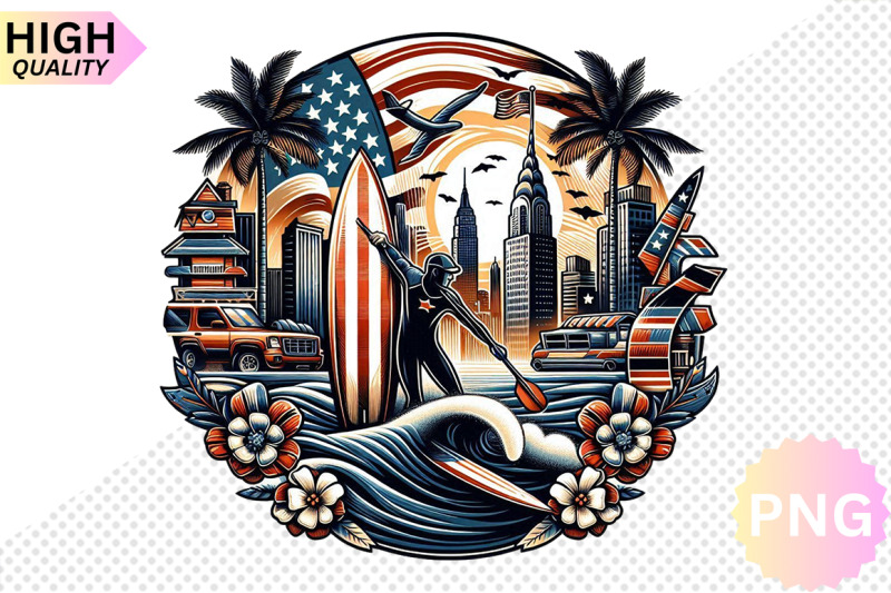 4th-of-july-surf-club-clipart-bundle