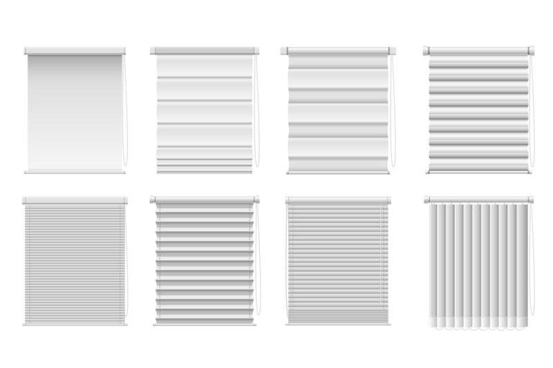 realistic-window-blinds-and-shades-window-coverings-set-of-roller-ve