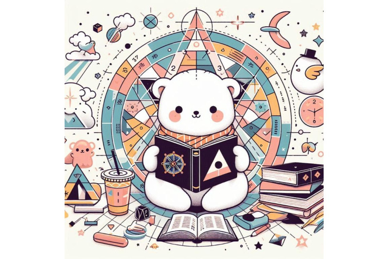 cute-white-animal-reading-b