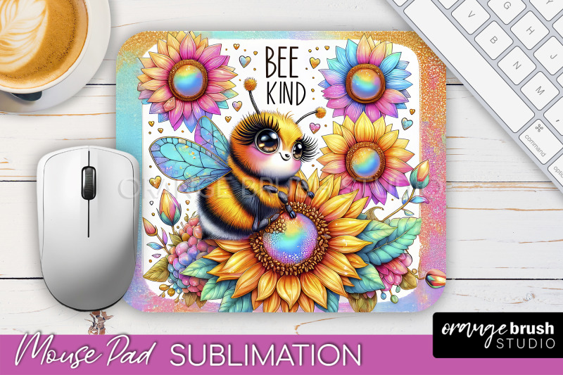 cute-bee-mouse-pad-inspirational-quote-sublimation-mousepad