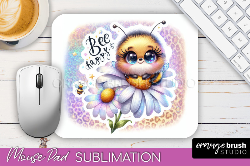 cute-bee-mouse-pad-inspirational-quote-sublimation-mousepad