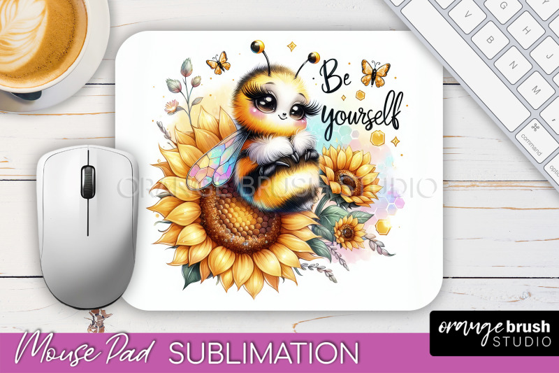 cute-bee-mouse-pad-inspirational-quote-sublimation-mousepad