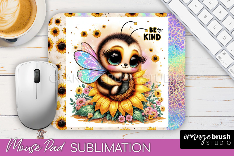 cute-bee-mouse-pad-inspirational-quote-sublimation-mousepad